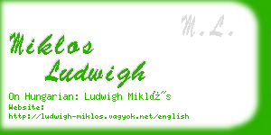 miklos ludwigh business card